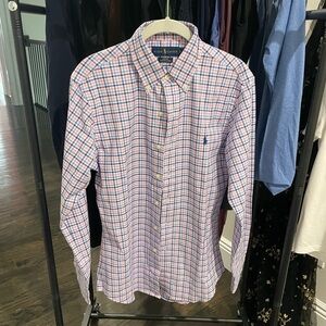 Ralph Lauren Men's Plaid Shirt in Blue and Pink